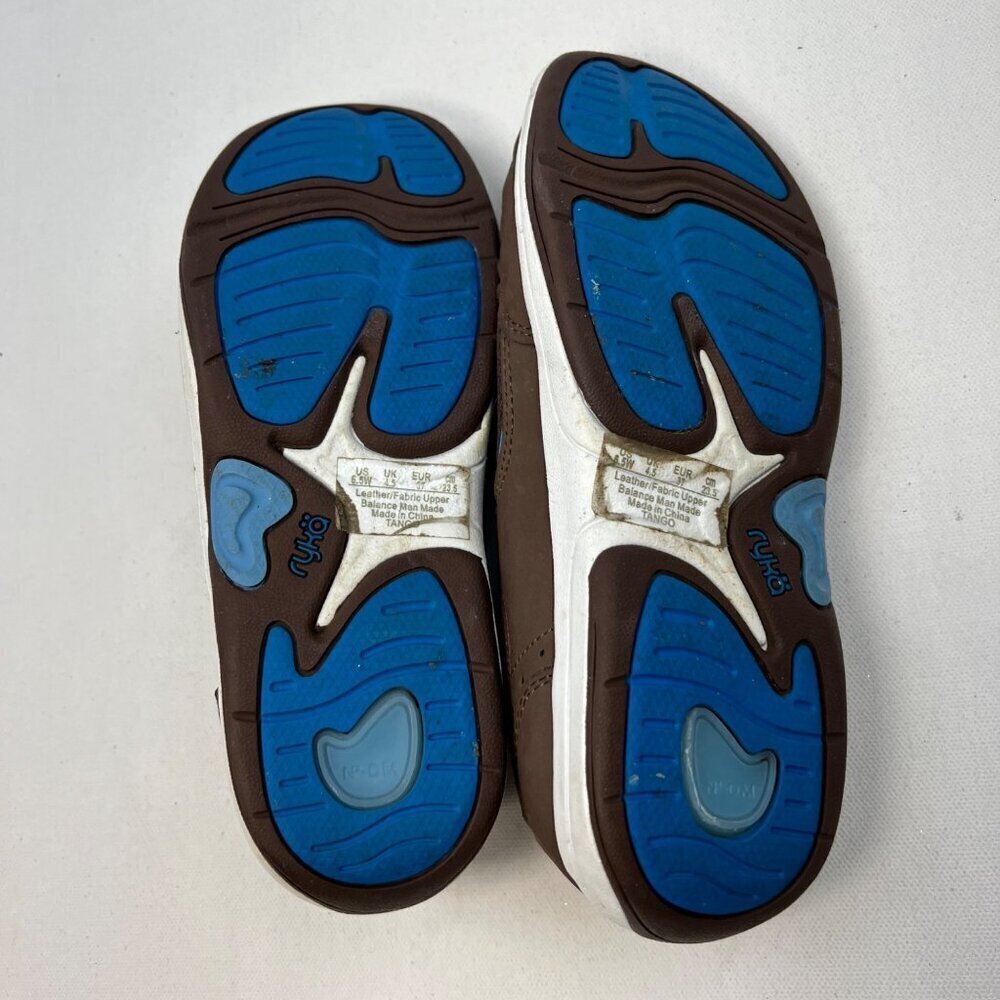 Ryka Women’s Brown Leather Bungee Slip On Skimmer Flats Brown/Multi Size 6.5W - Picture 7 of 9